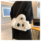 將圖片載入圖庫檢視器 Animals Shape Cute Faux Fur Crossbody Bag -Showtown