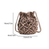 Charger l&#39;image dans la galerie, Black White Summer Woven Beach Bucket Bag Purse -Showtown