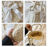 이미지를 갤러리 뷰어에 로드 , Bow Decor Small Crossbody Straw Tote Bags For Summer -Showtown