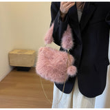 Load image into Gallery viewer, Colorful Furry Fax Fur Purses Bags -Showtown