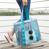 이미지를 갤러리 뷰어에 로드 , Colorful PVC Net Tote Beach Bag-Showtown