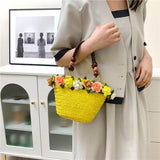 Load image into Gallery viewer, Colorful Small Straw Basket Bag Purses For Summer-Showtown
