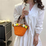 Load image into Gallery viewer, Colorful Small Straw Basket Bag Purses For Summer-Showtown
