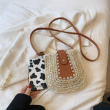 將圖片載入圖庫檢視器 Designer Raffia Straw Beach Crossbody Bag-Showtown