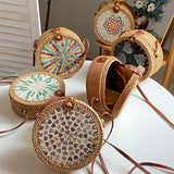 Load image into Gallery viewer, Designer Round Woven Rattan Shell Bag Purses-Showtown