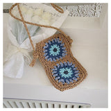 Laden Sie das Bild in den Galerie-Viewer, Designer Woven Straw Crossbody  Phone Bag-Showtown