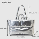 Load image into Gallery viewer, Down Padded Jacket Winter Women Puffer Tote Bag Quilted-Showtown