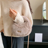 이미지를 갤러리 뷰어에 로드 , Fashion Winter Furry Faux Fur Sling Bag-Showtown