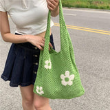 將圖片載入圖庫檢視器 Flower Decor Large Capacity Shoulder Tote Bag-Showtown