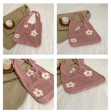 將圖片載入圖庫檢視器 Flower Decor Large Capacity Shoulder Tote Bag-Showtown