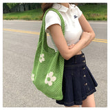 將圖片載入圖庫檢視器 Flower Decor Large Capacity Shoulder Tote Bag-Showtown