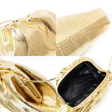 Load image into Gallery viewer, Golden Cloud Pleated Clutch bag-Showtown