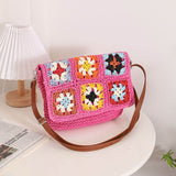 將圖片載入圖庫檢視器 Granny Cross Body Straw Bag-Showtown