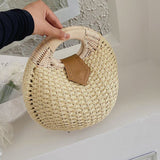 画像をギャラリービューアに読み込む, Green Woven Straw Clutch Purse -Showtown