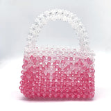画像をギャラリービューアに読み込む, Handmade Pink Acrylic Beaded Cluth Tote Bag-Showtown