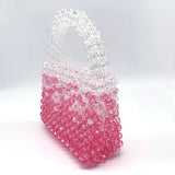 Load image into Gallery viewer, Handmade Pink Acrylic Beaded Cluth Tote Bag-Showtown