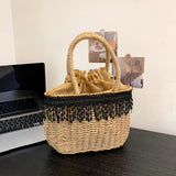 Load image into Gallery viewer, Handmade Straw Basket Beach Bag-Showtown