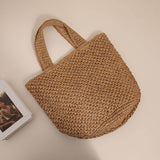 Load image into Gallery viewer, Large Straw Woven Tote Beach Bag-Showrown