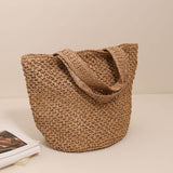 Load image into Gallery viewer, Large Straw Woven Tote Beach Bag-Showrown