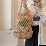 Load image into Gallery viewer, Large Woven Straw Beach Bag For Summer-Showtown