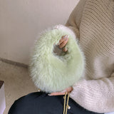 Laden Sie das Bild in den Galerie-Viewer, Long Pearl Chain Winter Fox Fur Mini Handbags-Showtown