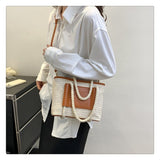 將圖片載入圖庫檢視器 Luxury Straw And Leather Bags Purse Crossbody -Showtown