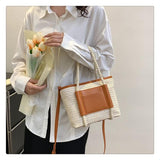 Laden Sie das Bild in den Galerie-Viewer, Luxury Straw And Leather Bags Purse Crossbody -Showtown