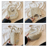 Load image into Gallery viewer, Monogrammed Small Straw Tote Bag-Showtown