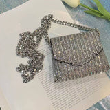 Load image into Gallery viewer, Rhinestone Square Chain Crossbody Envelope Bag-Showtown
