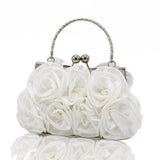 Load image into Gallery viewer, Rose Decor Silks Evening Clutch Bag, Bridal Bag-Showtown