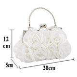Load image into Gallery viewer, Rose Decor Silks Evening Clutch Bag, Bridal Bag-Showtown