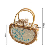 画像をギャラリービューアに読み込む, Shell Straw Rattan Handbags -Showtown