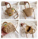 画像をギャラリービューアに読み込む, Small Straw Basket Bag Purse-Showtown