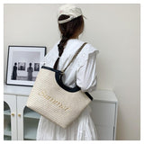 將圖片載入圖庫檢視器 Straw Over The Shoulder Tote Bag-Showtown