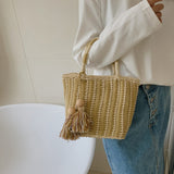 Load image into Gallery viewer, Summer Beach Straw Shoulder Tote Bag Handbags For Women-Showtown