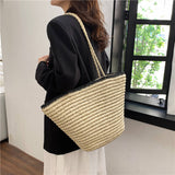 Load image into Gallery viewer, Summer Straw Basket Tote Beach Bags-Showtown