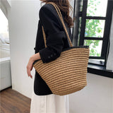 Load image into Gallery viewer, Summer Straw Basket Tote Beach Bags-Showtown