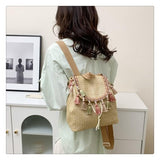 Load image into Gallery viewer, Tassel Decor String Straw Backpack-Showtown