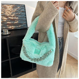 Laden Sie das Bild in den Galerie-Viewer, Two Size Faux Fur Sling Tote Hand Bags-Showtown