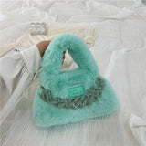 이미지를 갤러리 뷰어에 로드 , Two Size Faux Fur Sling Tote Hand Bags-Showtown