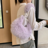 Laden Sie das Bild in den Galerie-Viewer, Winter Fox Fur Crossbody Bags For Women-Showtown