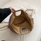 將圖片載入圖庫檢視器 Women Half Moon Straw Clutches Bag Purse -Showtown