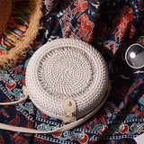 Load image into Gallery viewer, Handwoven White Round &amp; Square Rattan Bag-Showtown