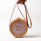 Load image into Gallery viewer, National Style Handwoven Round Cross Body Rattan Bag-Showtown
