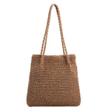 Load image into Gallery viewer, Natural Soft Straw Tote Bag With Zip -Showtown