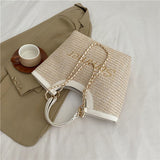 將圖片載入圖庫檢視器 Straw Over The Shoulder Tote Bag-Showtown