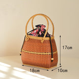 Load image into Gallery viewer, Vintage Bamboo Straw Basket Handbag for Picnic-Showtown
